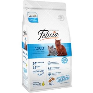 Popüler Petshop Felicia Az Tahıllı Yetişkin Somonlu HypoAllergenic Kedi Maması 2 Kg satın alabilirsiniz.