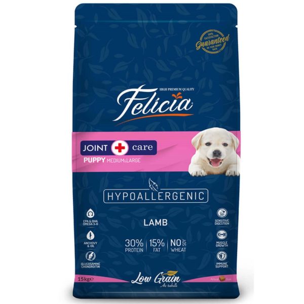 Popüler Petshop Felicia Az Tahıllı Yavru Kuzulu Medium Large Breed HypoAllergenic Köpek Maması 3 Kg satın alabilirsiniz.